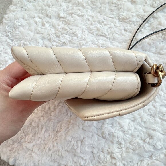 Tory Burch Kira Chevron Chain Wallet in Color New Cream - Picture 7 of 15